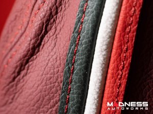 FIAT 500 Gear Shift Boot - Maroon Leather w/ Italian Stripes